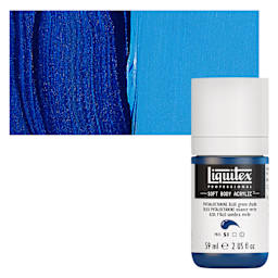 Liquitex Soft Body Artist Acrylic - Phthalo Blue (Green Shade), 59 ml bottle and swatch