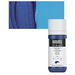 Liquitex Soft Body Artist Acrylic - Phthalo Blue Green Shade, 237 ml bottle and swatch
