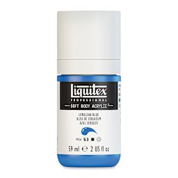 Liquitex Soft Body Artist Acrylics - Cerulean Blue, 59 ml bottle