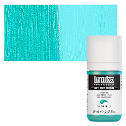 Liquitex Soft Body Artist Acrylic - Cobalt Teal, 59 ml bottle and swatch