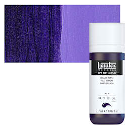 Liquitex Soft Body Artist Acrylic - Dioxazine Purple, 237 ml bottle and swatch