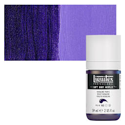Liquitex Soft Body Artist Acrylic - Dioxazine Purple, 59 ml bottle and swatch