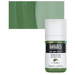 Liquitex Soft Body Artist Acrylic - Chromium Oxide Green, 59 ml bottle and swatch