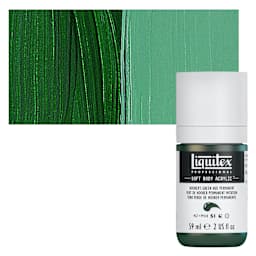 Liquitex Soft Body Artist Acrylic - Hooker’s Green Hue Permanent, 59 ml bottle and swatch