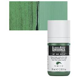Liquitex Soft Body Artist Acrylic - Phthalo Green (Yellow Shade), 2 oz bottle and swatch