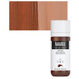 Liquitex Soft Body Artist Acrylis - Burnt Sienna, 237 ml bottle and swatch