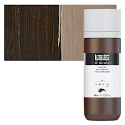 Liquitex Soft Body Artist Acrylic - Burnt Umber, 946 ml bottle and swatch