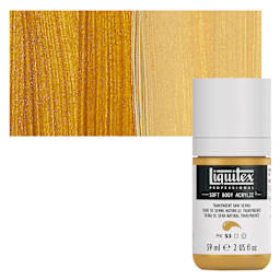Liquitex Soft Body Artist Acrylic - Transparent Raw Sienna, 2 oz bottle and swatch
