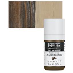 Liquitex Soft Body Artist Acrylic - Transparent Raw Umber, 2 oz bottle and swatch