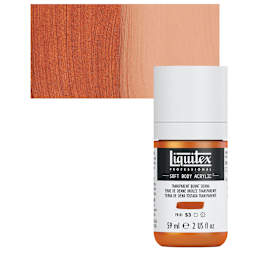 Liquitex Soft Body Artist Acrylic - Transparent Burnt Sienna, 59 ml bottle and swatch