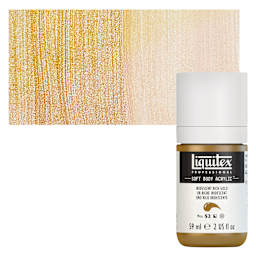 Liquitex Soft Body Artist Acrylic - Iridescent Rich Gold, 59 ml bottle and swatch