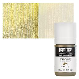 Liquitex Soft Body Artist Acrylic - Iridescent Antique Gold, 59 ml bottle and swatch