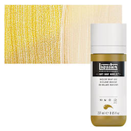 Liquitex Soft Body Artist Acrylic - Iridescent Bright Gold, 237 ml and swatch