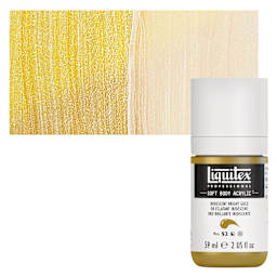 Liquitex Soft Body Artist Acrylic - Iridescent Bright Gold, 59 ml bottle and swatch