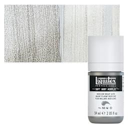 Liquitex Soft Body Artist Acrylic - Iridescent Bright Silver, 59 ml bottle and swatch