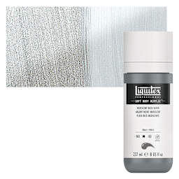 Liquitex Soft Body Artist Acrylic - Iridescent Rich Silver, 237 ml bottle and swatch