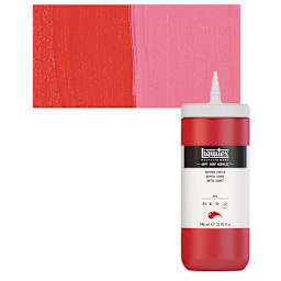 Liquitex Soft Body Artist Acrylic - Naphthol Crimson, 946 ml bottle and swatch