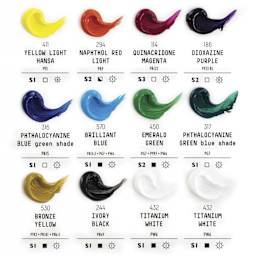 Liquitex Professional Heavy Body Acrylics - Set of 12, Classic Colors, 59 ml, swatches