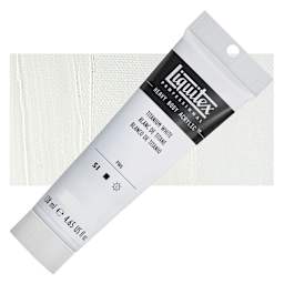 Liquitex Heavy Body Artist Acrylic - Titanium White, 4.65 oz Tube and swatch