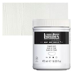 Liquitex Heavy Body Artist Acrylic - Titanium White, 16 oz Jar and swatch
