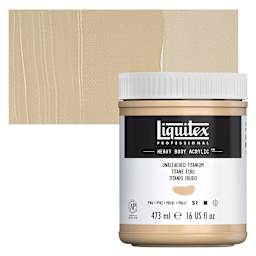 Liquitex Heavy Body Artist Acrylic - Unbleached Titanium, 16 oz Jar and swatch