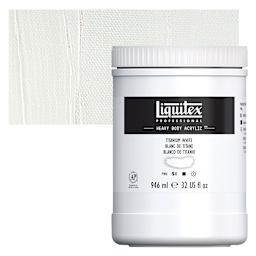 Liquitex Heavy Body Artist Acrylic - Titanium White, 32 oz Jar and swatch