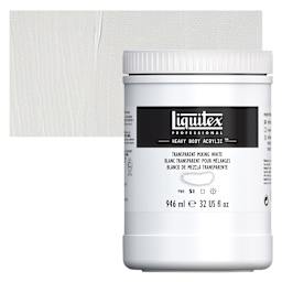 Liquitex Heavy Body Artist Acrylic - Transparent Mixing White, 32 oz Jar and swatch