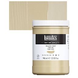 Liquitex Heavy Body Artist Acrylic – Unbleached Titanium, 32 oz jar and swatch