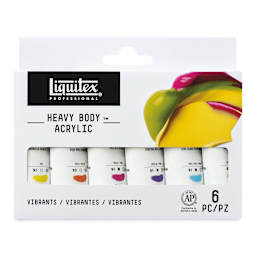 Liquitex Heavy Body Artist Acrylics - Vibrant Set of 6, 22 ml tubes front of package