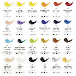 Liquitex Professional Heavy Body Acrylics - Set of 24, Essential Colors, 22 ml, swatches