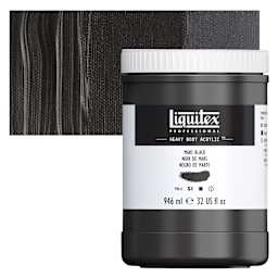 Liquitex Heavy Body Artist Acrylic - Mars Black, 32 oz Jar and swatch