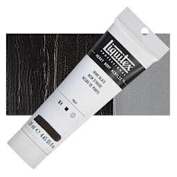 Liquitex Heavy Body Artist Acrylic - Ivory Black, 4.65 oz Tube and swatch