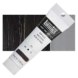 Liquitex Heavy Body Artist Acrylic - Ivory Black, 2 oz Tube and swatch