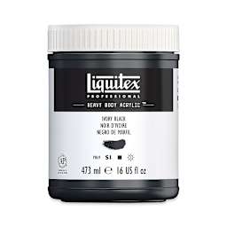 Liquitex Heavy Body Artist Acrylics - Ivory Black, 16 oz Jar