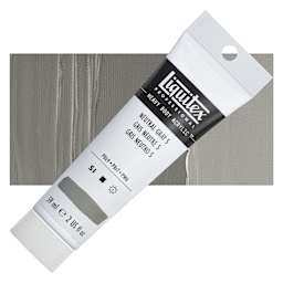 Liquitex Heavy Body Artist Acrylic - Neutral Gray, Value 5, 2 oz Tube and swatch