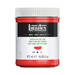 Liquitex Heavy Body Artist Acrylics - Cadmium-Free Red Light, 16 oz Jar