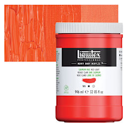 Liquitex Heavy Body Artist Acrylic - Cadmium Free Red Light, 946 ml and swatch