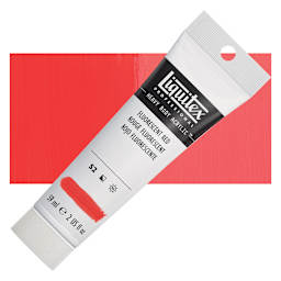 Liquitex Heavy Body Artist Acrylic - Fluorescent Red, 59 ml, Tube and swatch