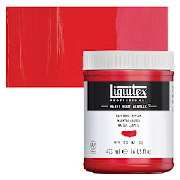 Liquitex Heavy Body Artist Acrylic - Naphthol Crimson, 16 oz Jar and swatch