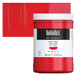 Liquitex Heavy Body Artist Acrylic - Naphthol Crimson, 32 oz Jar and swatch