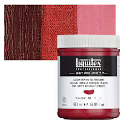 Liquitex Heavy Body Artist Acrylic - Alizarin Crimson Hue Permanent, 16 oz Jar and swatch