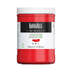 Liquitex Heavy Body Artist Acrylics - Cadmium-Free Red Medium, 32 oz Jar