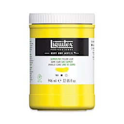 Liquitex Heavy Body Artist Acrylics - Cadmium-Free Yellow Light, 32 oz Jar