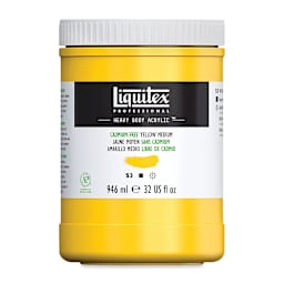 Liquitex Heavy Body Artist Acrylics - Cadmium-Free Yellow Medium, 32 oz Jar