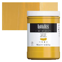 Liquitex Heavy Body Artist Acrylic - Yellow Oxide, 32 oz Jar and swatch