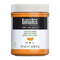 Liquitex Heavy Body Artist Acrylics - Cadmium-Free Orange, 16 oz Jar