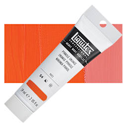 Liquitex Heavy Body Artist Acrylic - Pyrrole Orange, 2 oz Tube and swatch