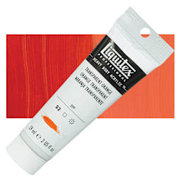Liquitex Heavy Body Artist Acrylic - Transparent Orange, 59 ml, Tube and swatch