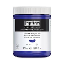 Liquitex Heavy Body Artist Acrylics - Ultramarine Blue (Green Shade), 16 oz Jar