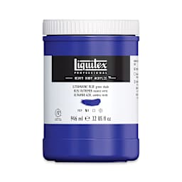 Liquitex Heavy Body Artist Acrylics - Ultramarine Blue (Green Shade), 32 oz Jar